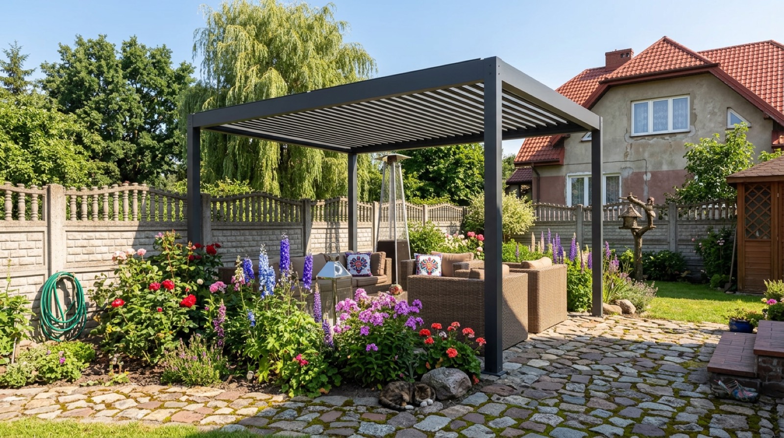Pergola aluminiowa z lamelami